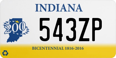 IN license plate 543ZP