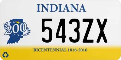 IN license plate 543ZX