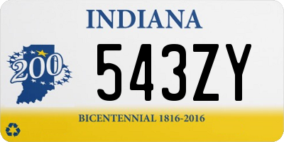 IN license plate 543ZY