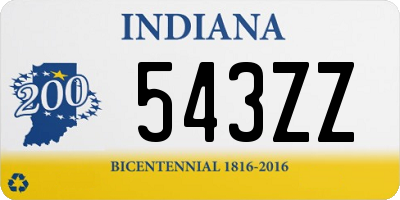 IN license plate 543ZZ