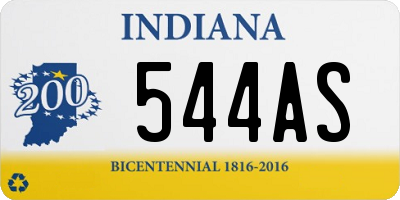 IN license plate 544AS