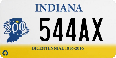 IN license plate 544AX