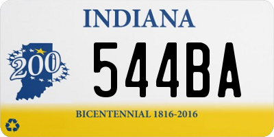 IN license plate 544BA