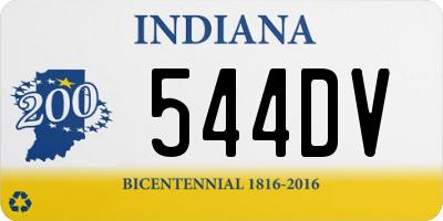 IN license plate 544DV