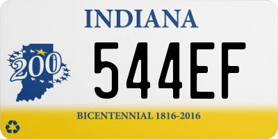 IN license plate 544EF