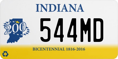 IN license plate 544MD