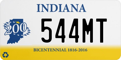 IN license plate 544MT