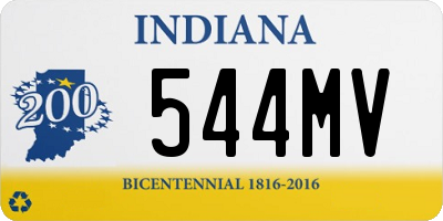 IN license plate 544MV