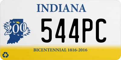 IN license plate 544PC