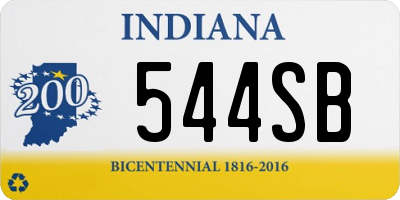 IN license plate 544SB