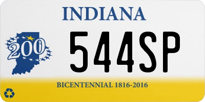 IN license plate 544SP