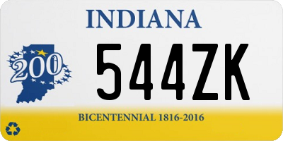 IN license plate 544ZK