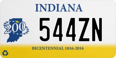 IN license plate 544ZN