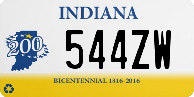 IN license plate 544ZW