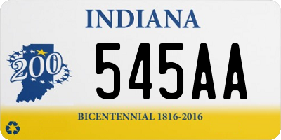 IN license plate 545AA