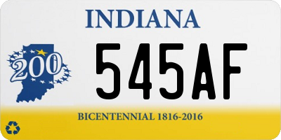 IN license plate 545AF