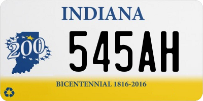 IN license plate 545AH