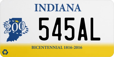 IN license plate 545AL