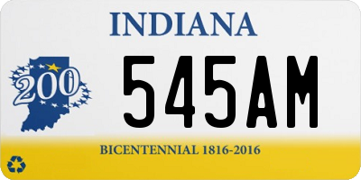 IN license plate 545AM