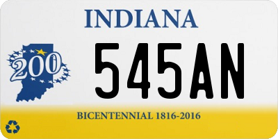 IN license plate 545AN