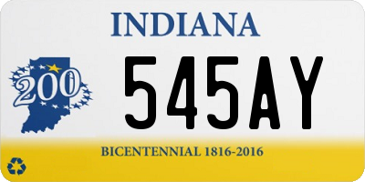 IN license plate 545AY