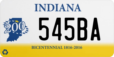 IN license plate 545BA