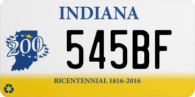 IN license plate 545BF