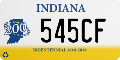 IN license plate 545CF