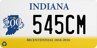 IN license plate 545CM