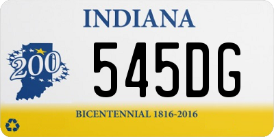 IN license plate 545DG