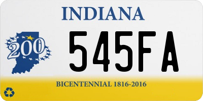 IN license plate 545FA