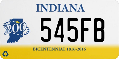 IN license plate 545FB