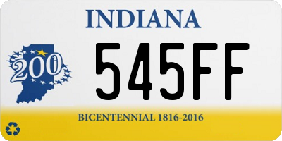 IN license plate 545FF