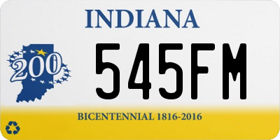 IN license plate 545FM