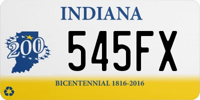 IN license plate 545FX