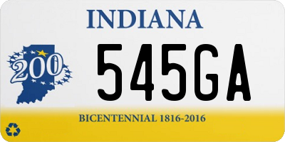 IN license plate 545GA