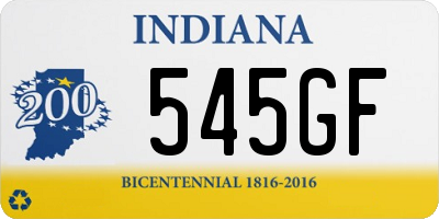 IN license plate 545GF