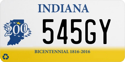 IN license plate 545GY