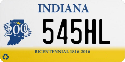 IN license plate 545HL