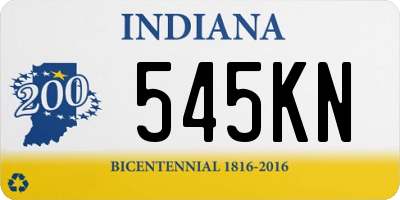 IN license plate 545KN