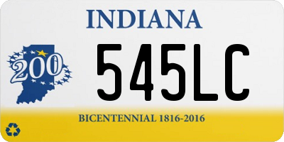 IN license plate 545LC