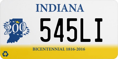 IN license plate 545LI