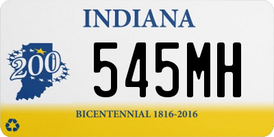 IN license plate 545MH