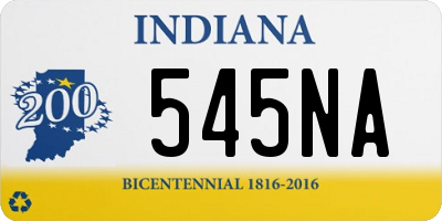IN license plate 545NA