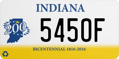 IN license plate 545OF