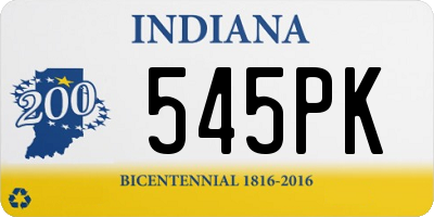 IN license plate 545PK