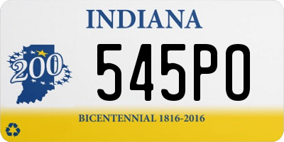 IN license plate 545PO