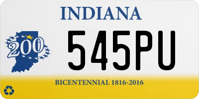 IN license plate 545PU