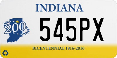 IN license plate 545PX