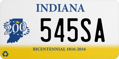 IN license plate 545SA